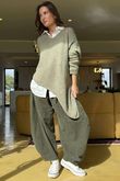 Made in Italy Big Softie Super Slant Knit Top Soft Khaki /2 